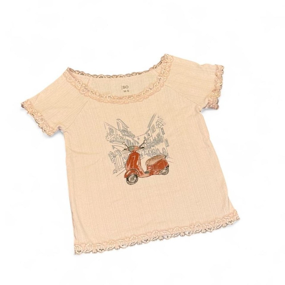 Coquette Y2K Italian Summer Ribbed Baby Tee